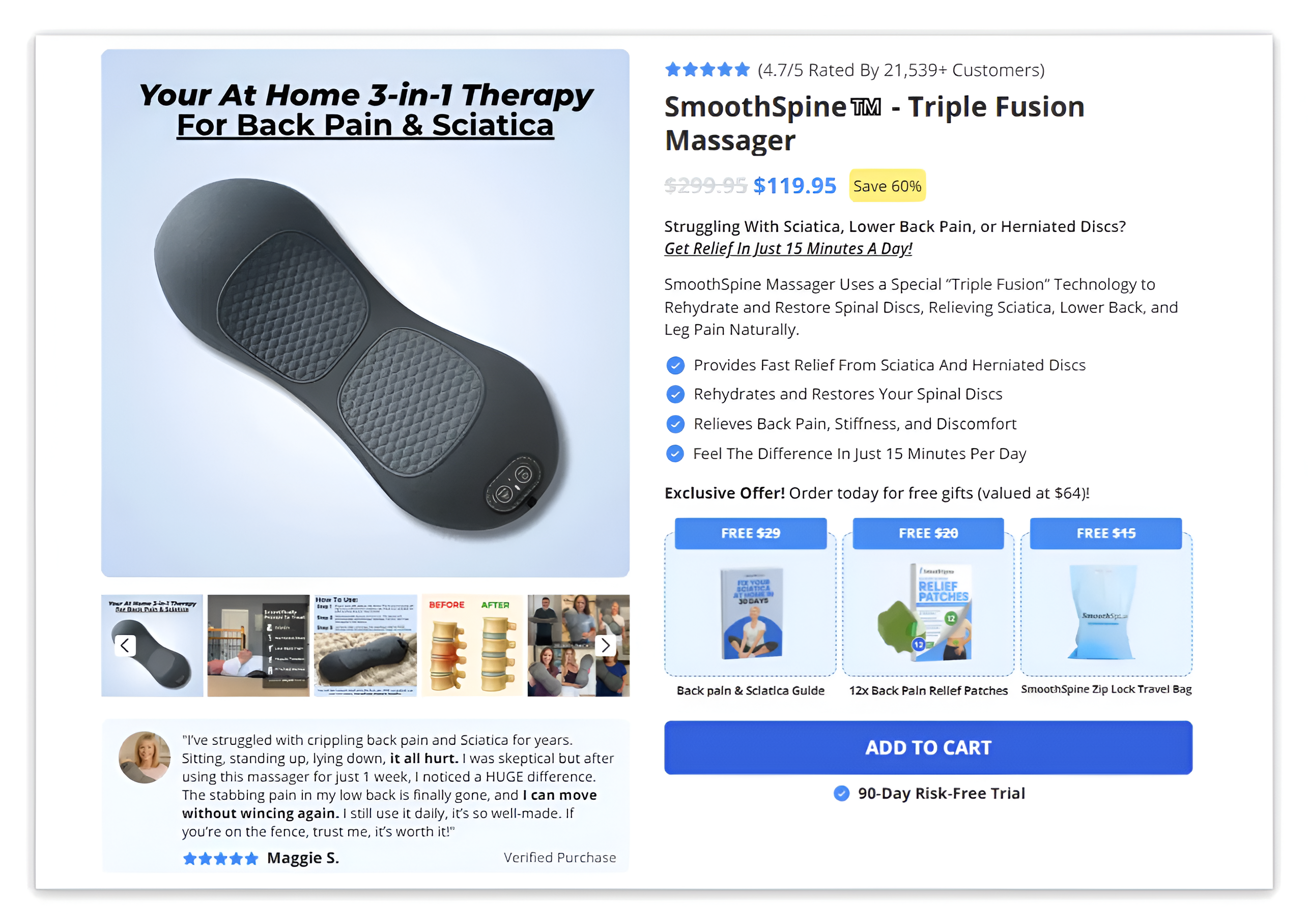 detail page of Smoothspine Triple Fusion Massager